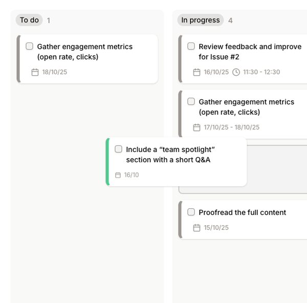 Visualize and manage your workflow with a Kanban board