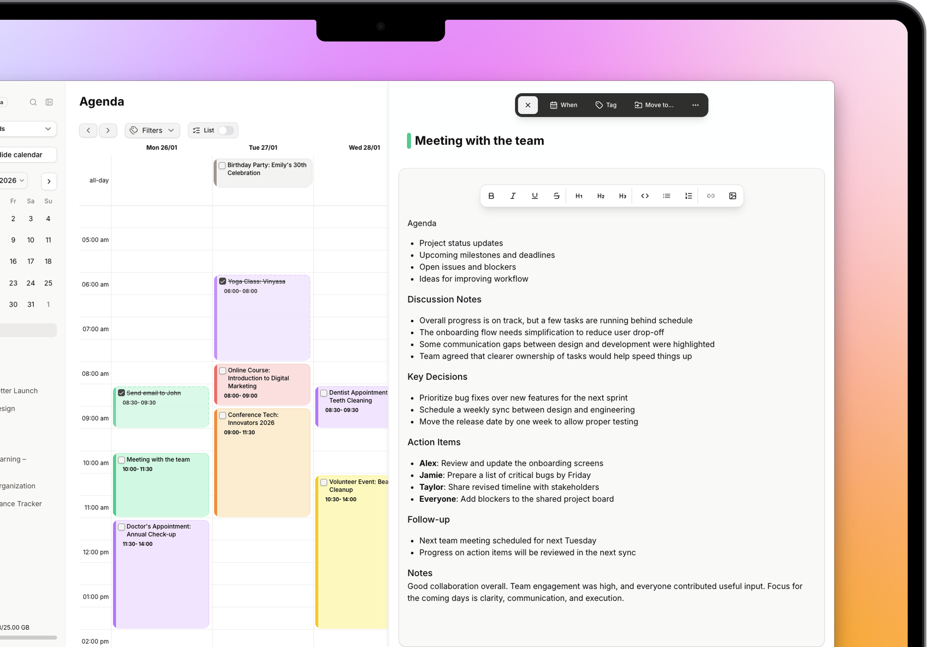 Manage all your tasks and calendar in one place
